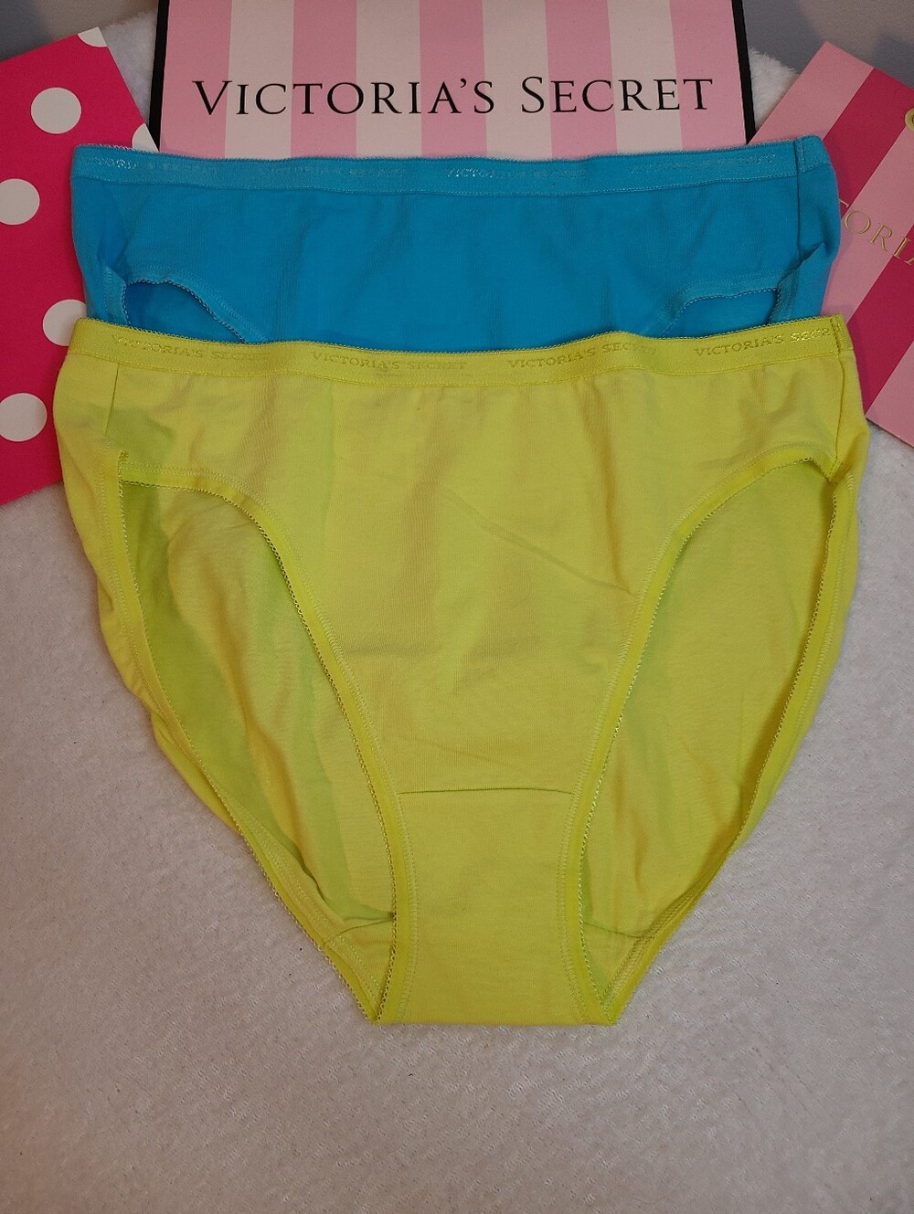 VTG Victoria's Secret 2pk Signature Cotton High Leg Brief Panties Size M